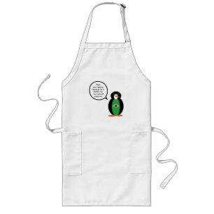 Brasiliansk Flagga Talking Penguin Long Apron Långt Förkläde