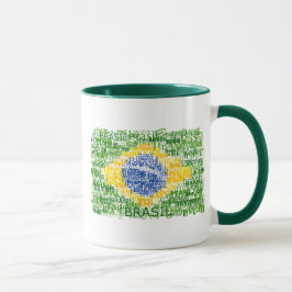 Brasiliansk flagga - text- Brasil Mugg