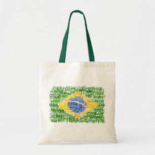 Brasiliansk flagga - text- Brasil Tygkasse