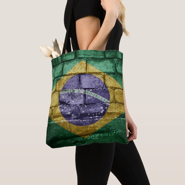 Brasiliansk flagga tygkasse (Närbild)