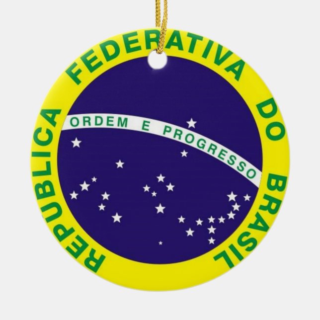 BRASILIANSK flaggaprydnad Julgransprydnad Keramik (Framsidan)