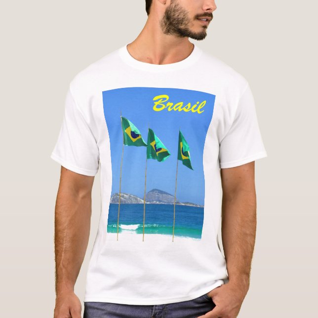 Brasiliansk flaggor t-shirt (Framsida)