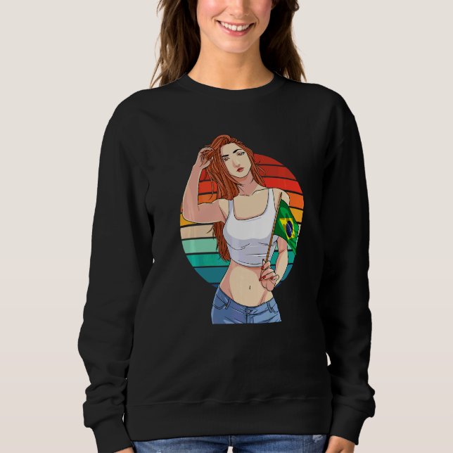 Brasiliansk flicka Brasil Pride Brasil Flag Brasil T Shirt (Framsida)