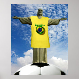 Brasiliansk fotboll 2014 för fotbollBrasilien Poster