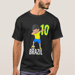 Brasiliansk fotboll för bojor nummer 10 Dabbing Da T Shirt