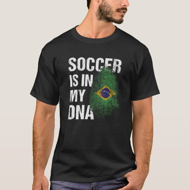 Brasiliansk fotbollsfotbollsbrasil Futbol T Shirt (Framsida)