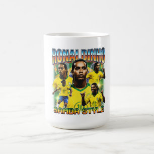 Brasiliansk fotbollslegend vintage 90-tal kaffemugg