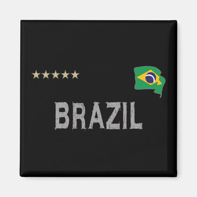 Brasiliansk fotbollsmatch Fläkt Shirt Heart Magnet (Framsidan)