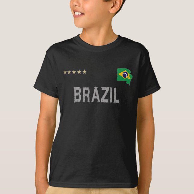 Brasiliansk fotbollsmatch Fläkt Shirt Heart T Shirt (Framsida)