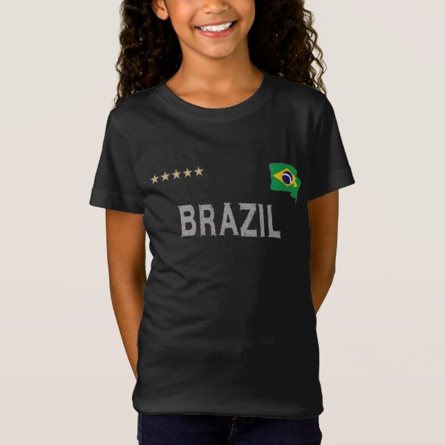 Brasiliansk fotbollsmatch Fläkt Shirt Heart T Shirt (Framsida)