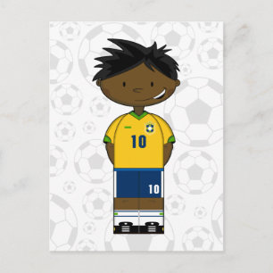 Brasiliansk fotbollspojkvykort vykort