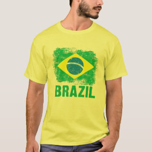 Brasiliansk fotbollsspelare i brasiliansk Flagga T Shirt