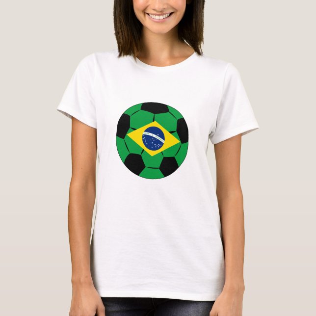 Brasiliansk fotbollsspelare Jersey Football Brazil T Shirt (Framsida)