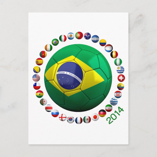 Brasiliansk fotbollsspelare vykort (Framsida)