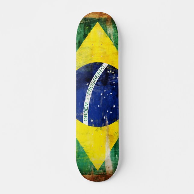 Brasiliansk gammal flagga skateboard bräda 20,5 cm (Framsida)
