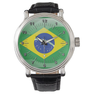Brasiliansk glansig flagga armbandsur