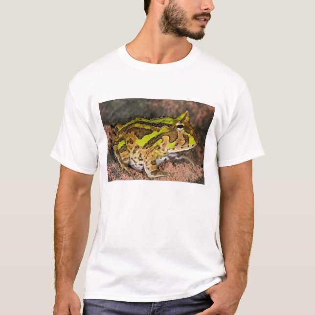 Brasiliansk horn Frog, Ceratophrys cornuta, Native T-shirt (Framsida)