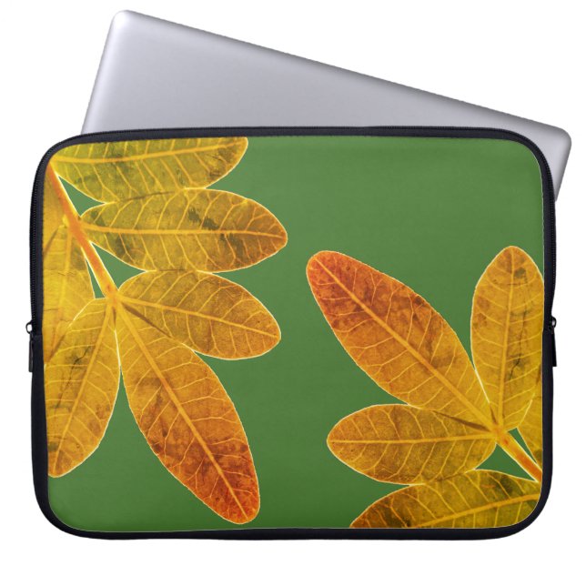 Brasiliansk järnekonserverad bladmönster laptopsle laptop fodral (Framsidan)