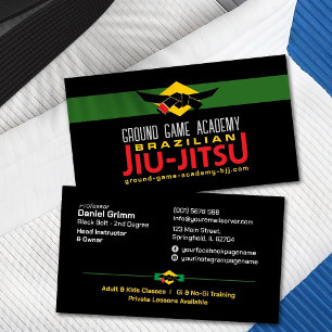 Brasiliansk Jiu-Jitsu Akademy-instruktör Visitkort