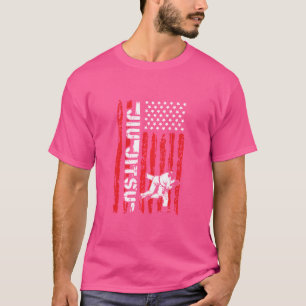 Brasiliansk Jiu Jitsu American Flagga Us Sports Ji T Shirt