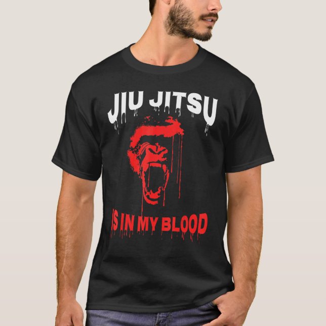 Brasiliansk Jiu Jitsu är i min blood Bjj Gorilla G T Shirt (Framsida)