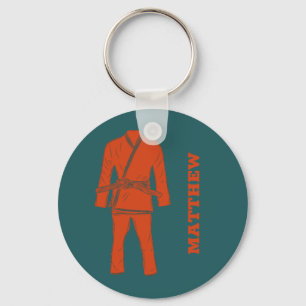 Brasiliansk Jiu Jitsu BJJ Gi Teal Personlig Keych Nyckelring