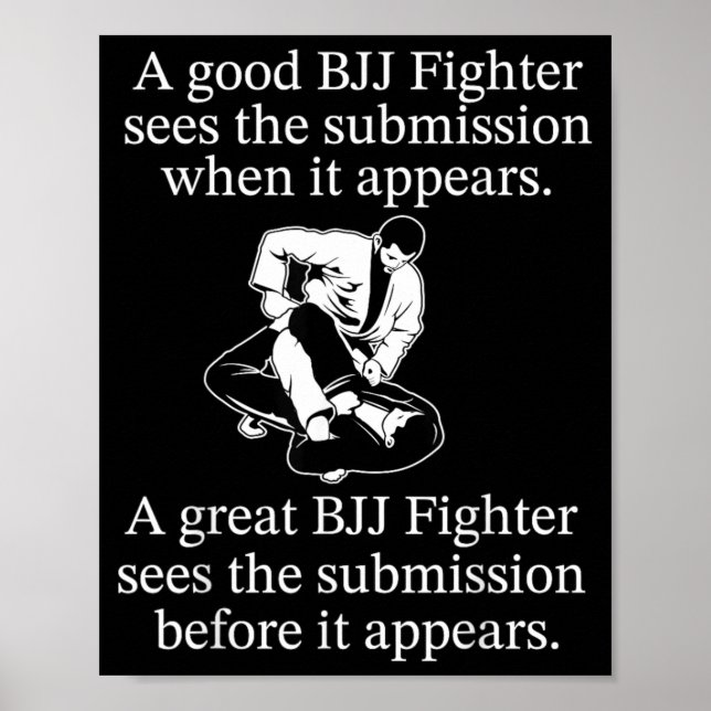Brasiliansk Jiu-Jitsu BJJ Grappling Markkamp Poster (Framsidan)