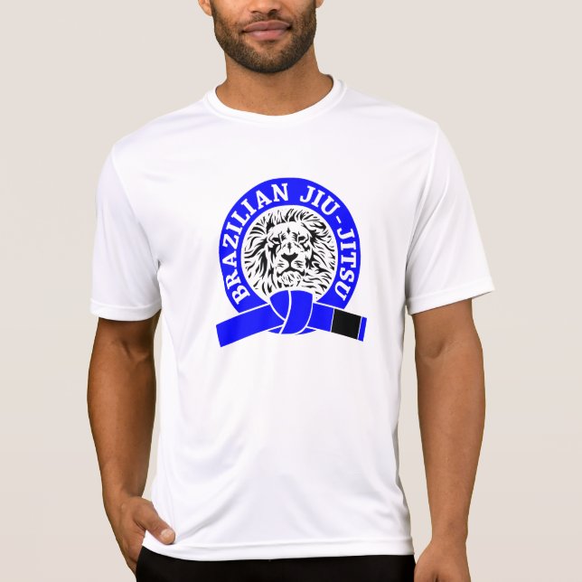 Brasiliansk Jiu-Jitsu Blue Bälte Grappling Shirt Tröja (Framsida)