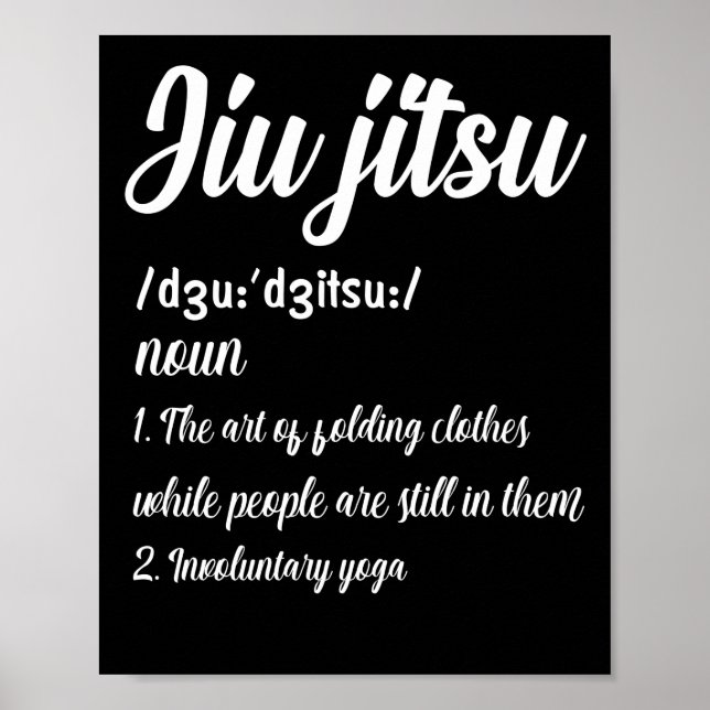 Brasiliansk jiu Jitsu Definition Martial Art Comba Poster (Framsidan)
