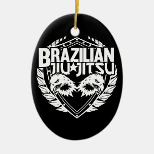 Brasiliansk Jiu Jitsu Emblem Julgransprydnad Keramik