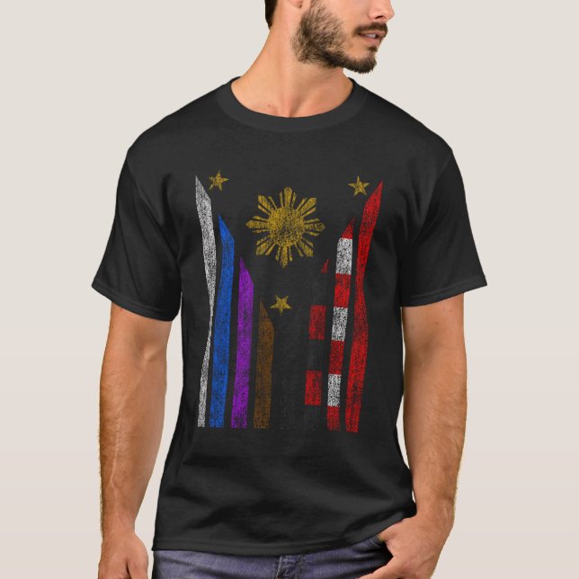Brasiliansk Jiu Jitsu Filippinerna Filipino Flagga T Shirt (Framsida)