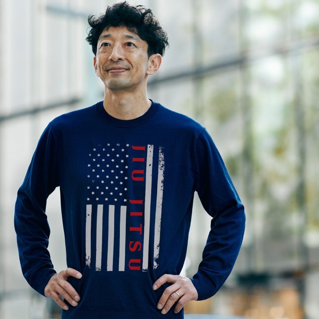 Brasiliansk Jiu Jitsu Fläkt Patriotic Flagga T Shirt (Brazilian Jiu Jitsu Fan Patriotic Flag T-Shirt)
