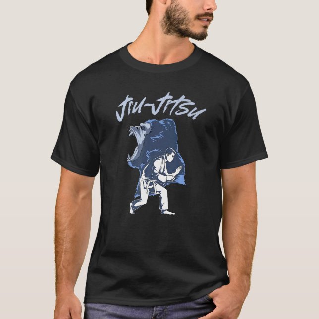 Brasiliansk Jiu Jitsu Gorilla och Fighter T Shirt (Framsida)