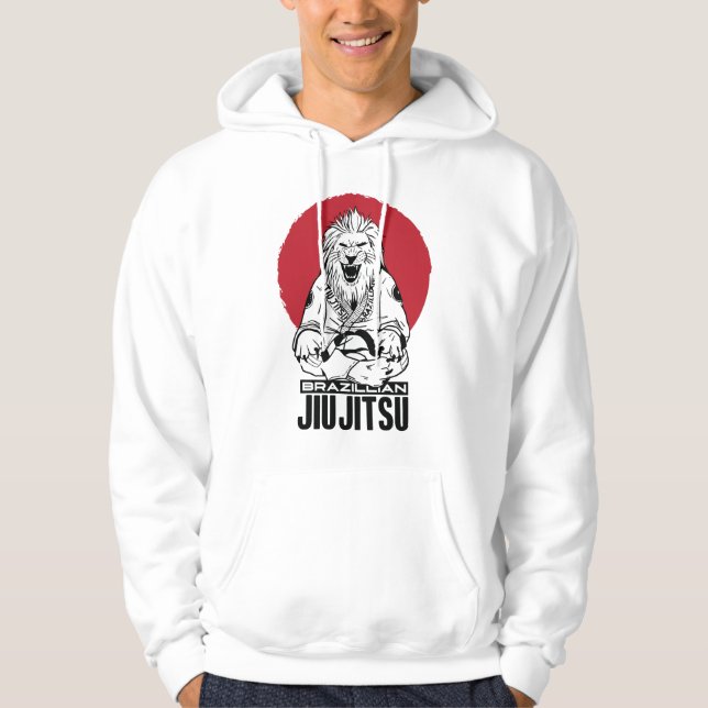 Brasiliansk Jiu Jitsu Lejon Red Sunset Hoodie (Framsida)