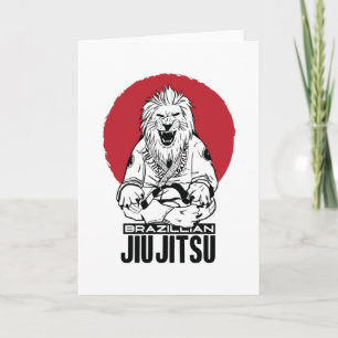 Brasiliansk Jiu Jitsu Lejon Red Sunset Kort