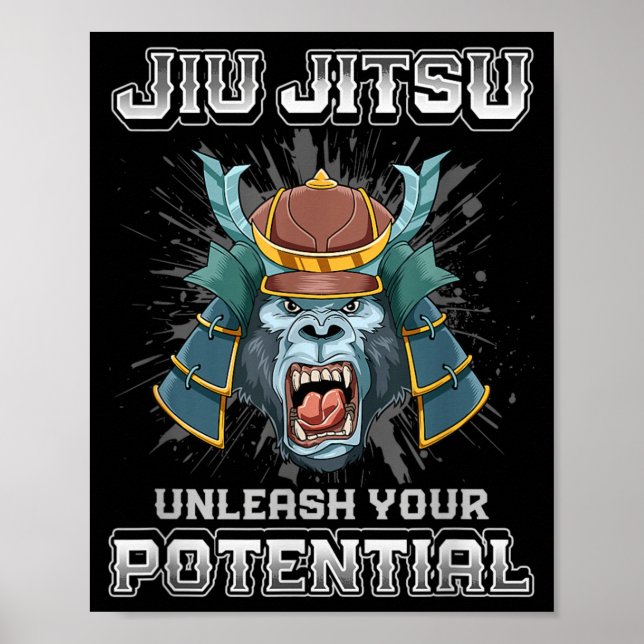 Brasiliansk Jiu Jitsu MMA och Grappling BJJ Samura Poster (Framsidan)