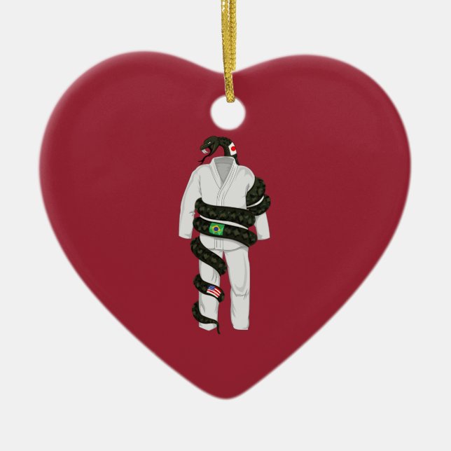 Brasiliansk Jiu Jitsu orm Julgransprydnad Keramik (Framsidan)
