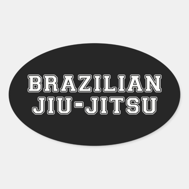 Brasiliansk Jiu Jitsu Ovalt Klistermärke (Framsida)