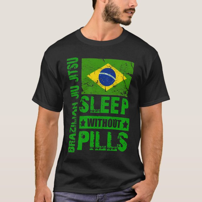 Brasiliansk Jiu Jitsu- sömn utan PillsT-tröja T-shirt (Framsida)