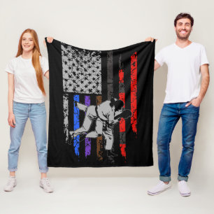 Brasiliansk Jiu Jitsu Stars & Rand Rank BJJ Flagga Fleecefilt