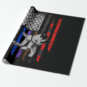 Brasiliansk Jiu Jitsu Stars & Rand Rank BJJ Flagga Presentpapper