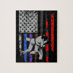 Brasiliansk Jiu Jitsu Stars & Rand Rank BJJ Flagga Pussel