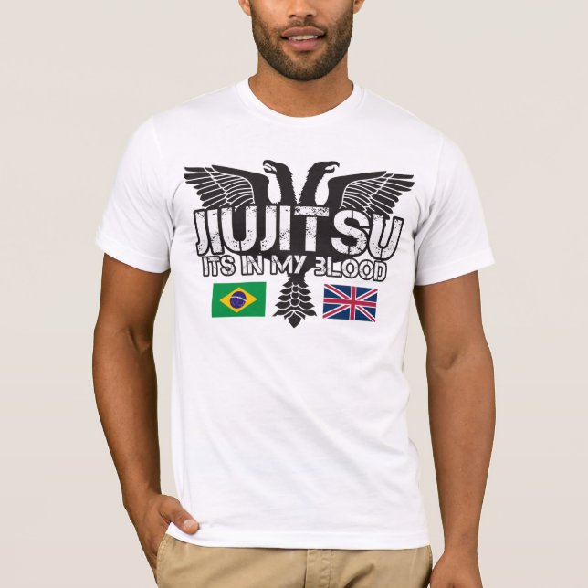 Brasiliansk Jiu Jitsu UK T-tröja T Shirt (Framsida)