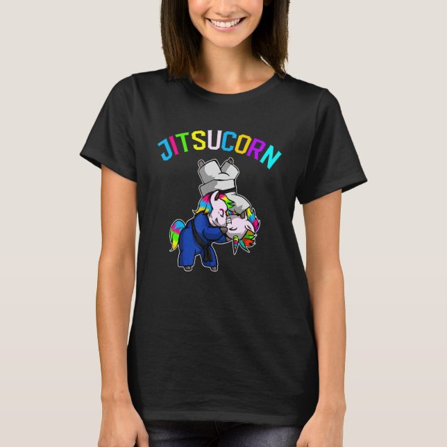 Brasiliansk Jiu Jitsu & Unicorn Brazilian Jiu Jits T Shirt (Framsida)