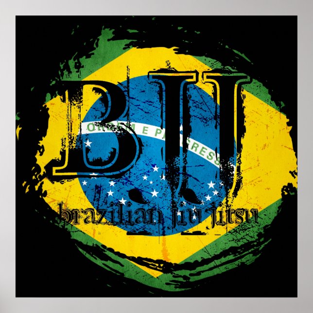 Brasiliansk Jiu Jitsu - Vortex Flagga Poster (Framsidan)