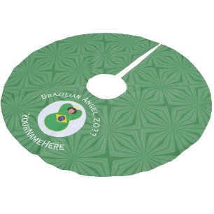 Brasiliansk julängel flagga Personlig  Julgransmatta Borstad Polyester