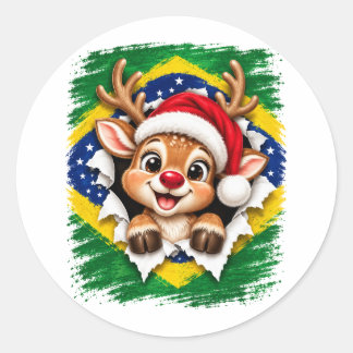 Brasiliansk julren runt klistermärke