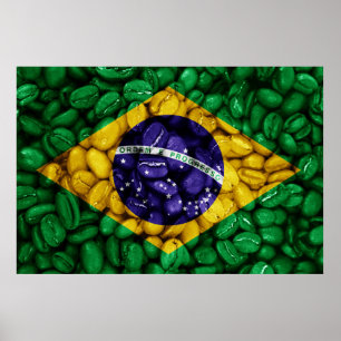 Brasiliansk kaffeflagga poster