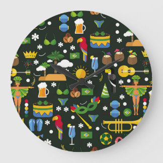 Brasiliansk karneval, vintage platt struktur. stor klocka