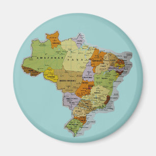 Brasiliansk Karta Fridge Magnet